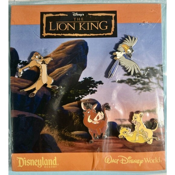 2009 Disneyland Resorts -The Lion king Complete 4 Pin Set -New + Bonus ‘95 Cards - Picture 2 of 4